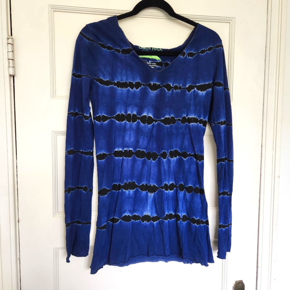 Organic Cotton And Bamboo Rayon Top By Earth Yoga With Lettuce Hems Size Small